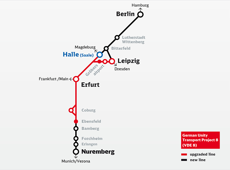 Knoten Halle Lagekarte